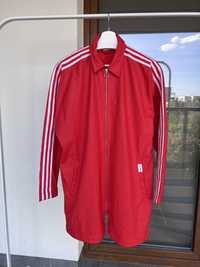 Adidas x Fiorucci red long jacket kurtka