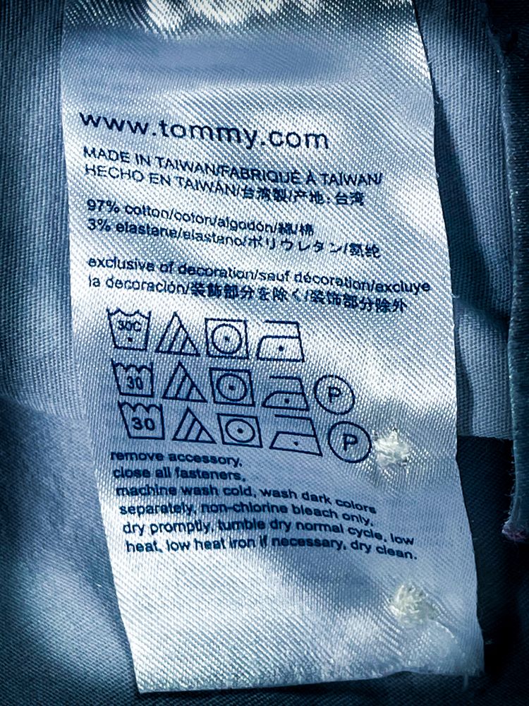 Super Tanio! Szara Męska Koszula «Tommy Hilfiger» z Bawełny / XXL