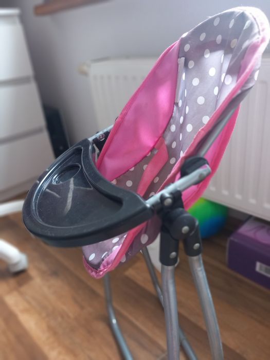 Zestaw dla lalki łóżeczko huśtawka i krzesełko do karmienia