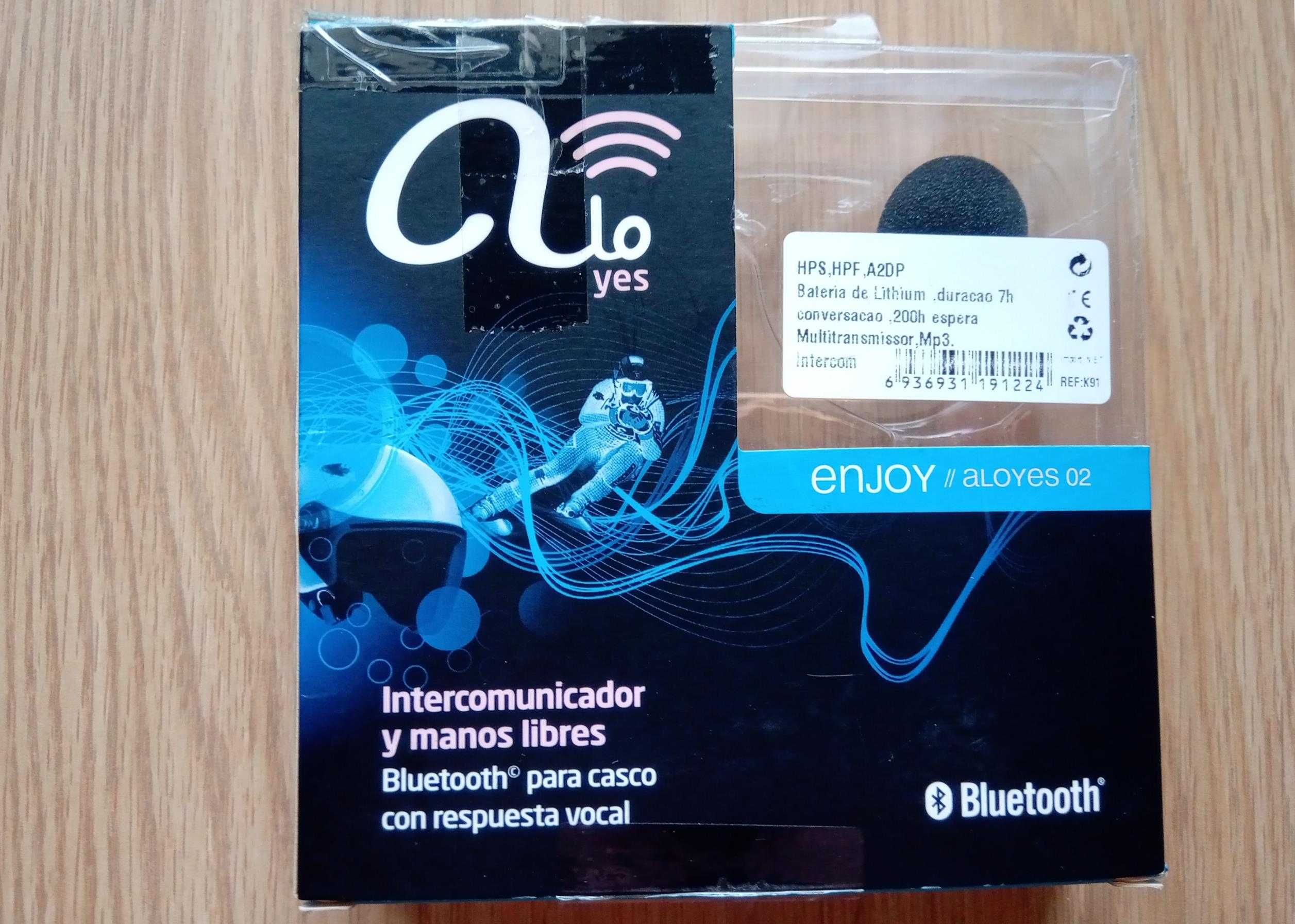 Intercomunicadores ALOYES 02, bluetooth, para capacetes de moto