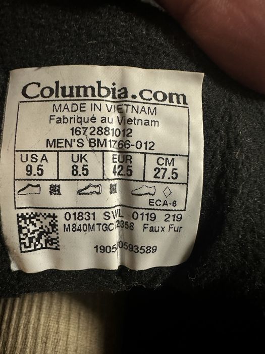 Чоловічі черевики Columbia 42,5