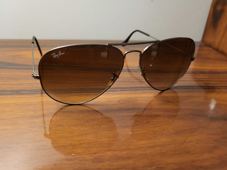 Óculos de sol rayban originais aviator castanhos