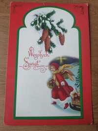 Stara pocztówka Boże Narodzenie 1995 zapisana