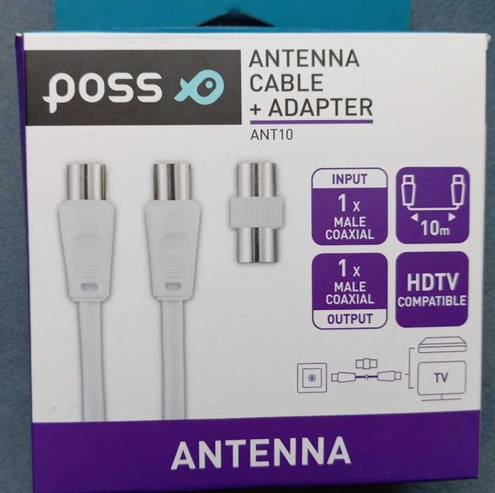 Kabel Antenowy Poss z Adapterem 10 mb