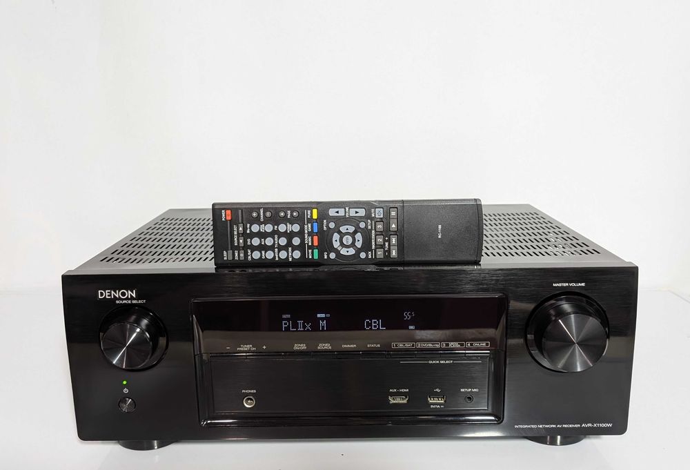 7.2 Ресивер Denon AVR-X1100W,має 120 Вт/канал/ Wi-Fi/Bluetooth/HDMI/4K
