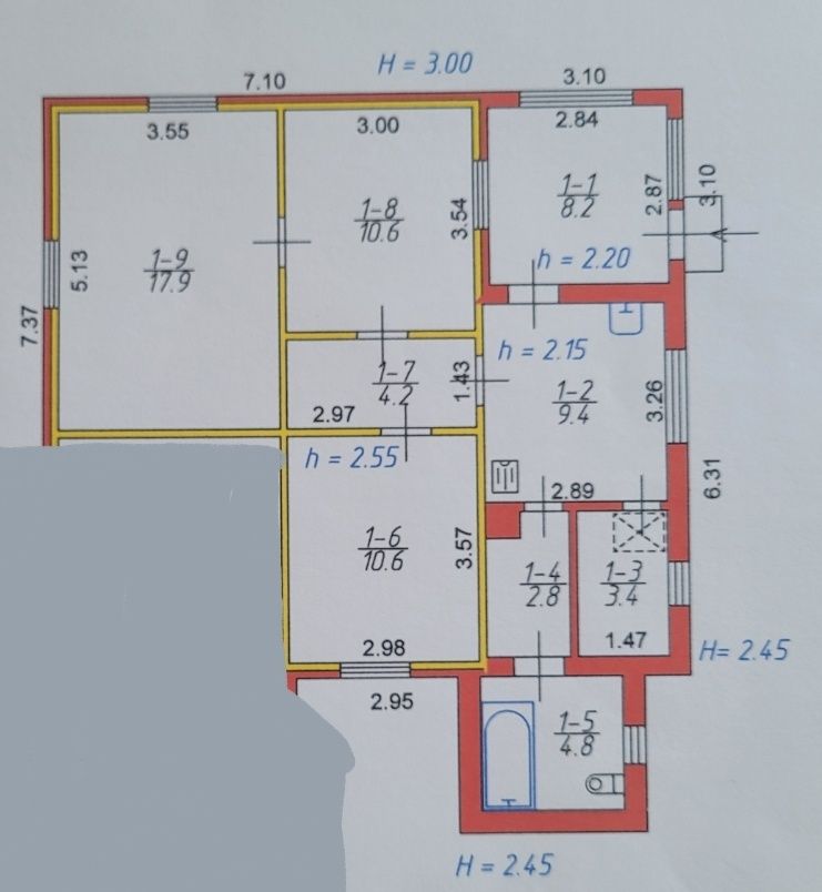 3к. Будинок! БАЛКА! 75м2, 2,7 сот, газ, світло, вода, каналіз!