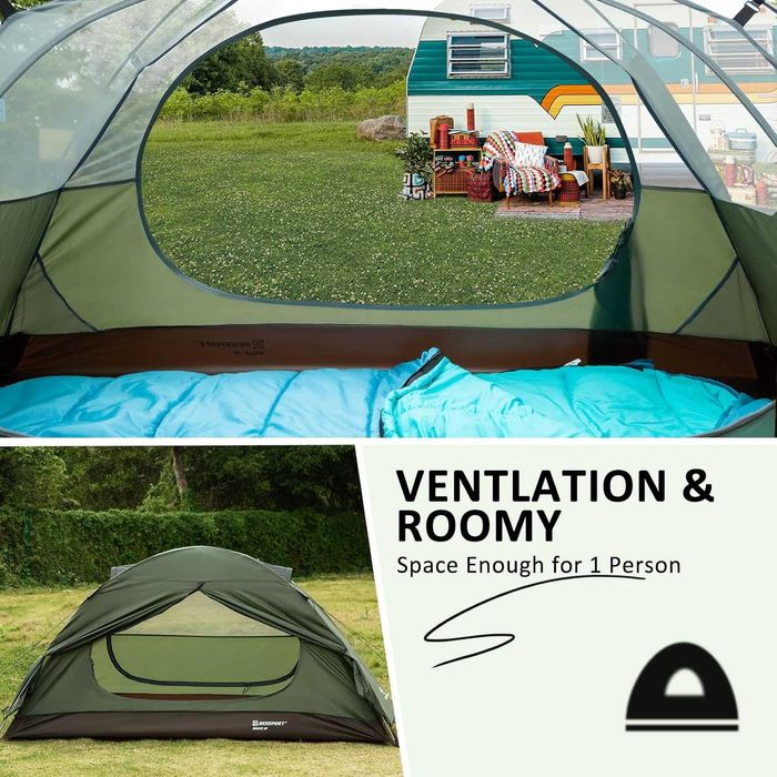 Bessport Ultralekki Namiot Kempingowy 1 Os. Wodoodporny Wiatroszczelny