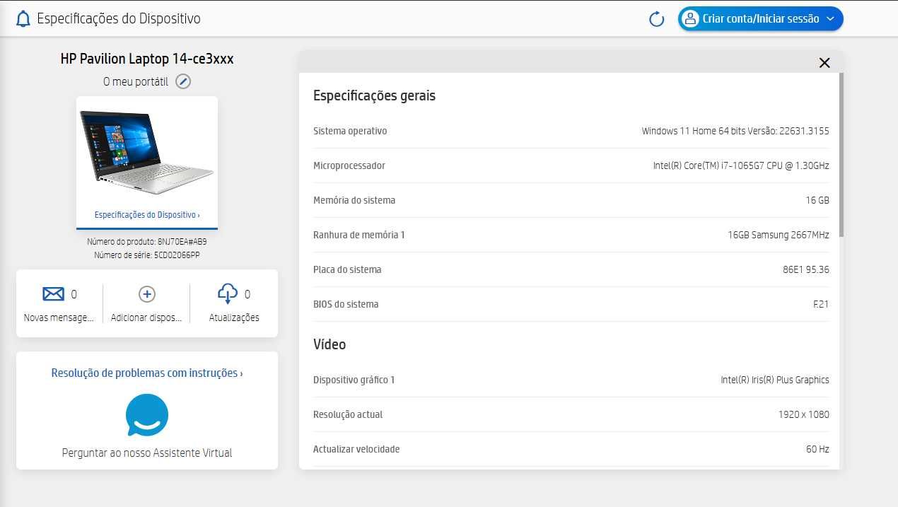 Portátil HP 14'' i7 10º 1 TB SSD