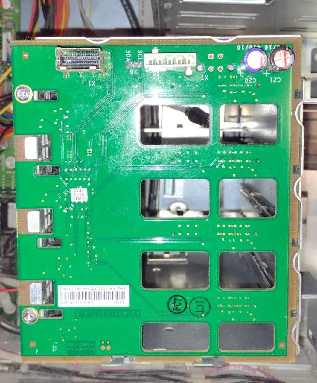 Корзина+плата Fujitsu 4 Bay SAS/SATA, Chia майнинг, 4шт 3.5 или 8 2.5