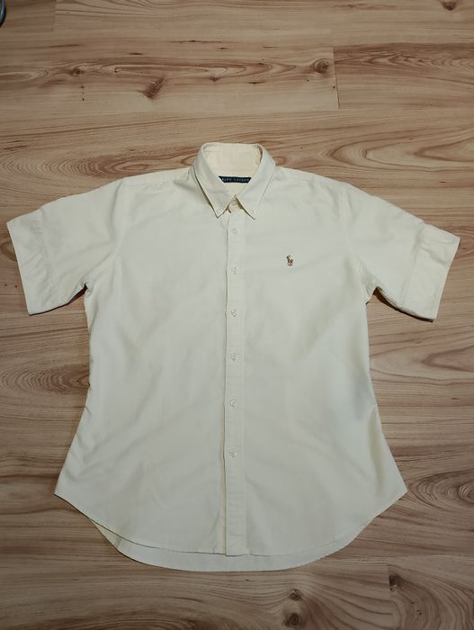 Kremowa Damska Koszula Z Krótkim Rękawem Ralph Lauren