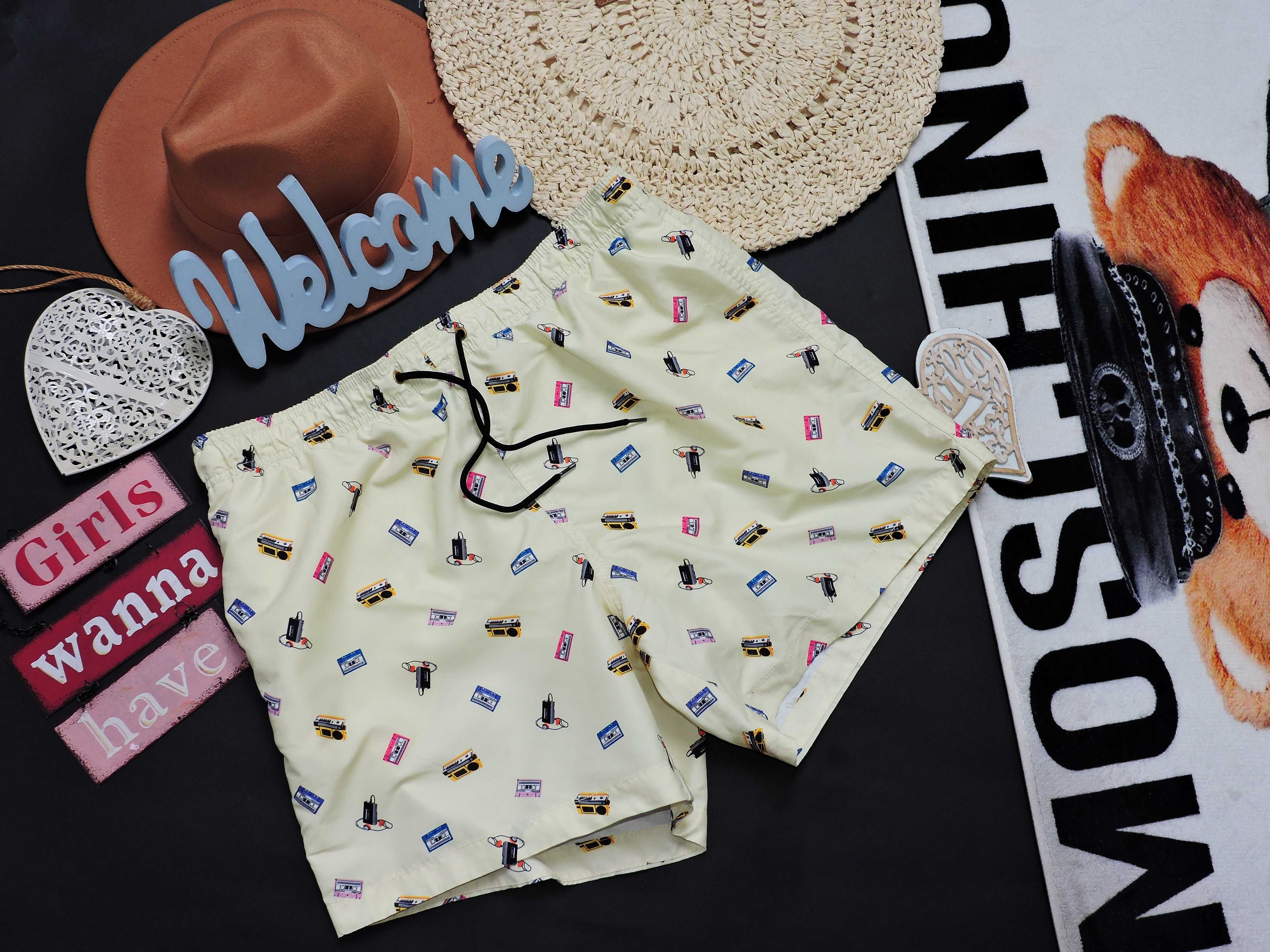 H&M Męskie spodenki kąpielowe print stereo XL