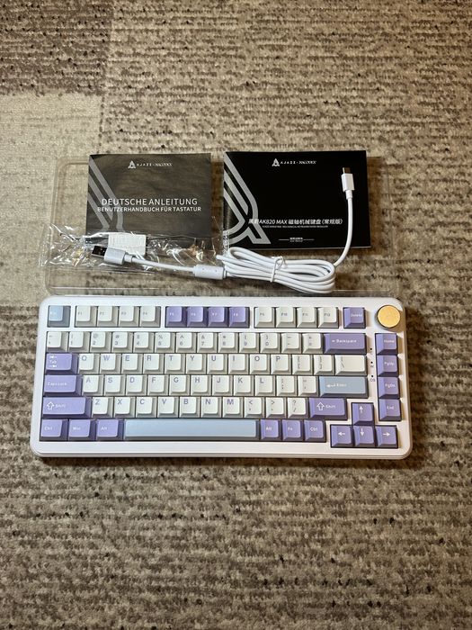 ‼️Магнітна клавіатура ajazz ak 820 max, 0.1mm белая magnetic проводная