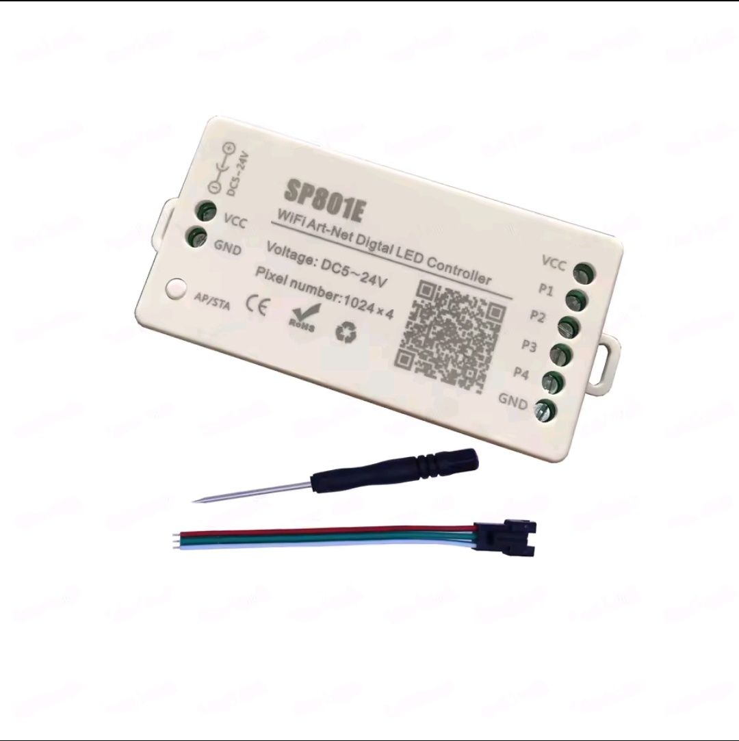 Kontroler SP801e Art-Net baner led napisy reklama bilboardy wifi iXLed