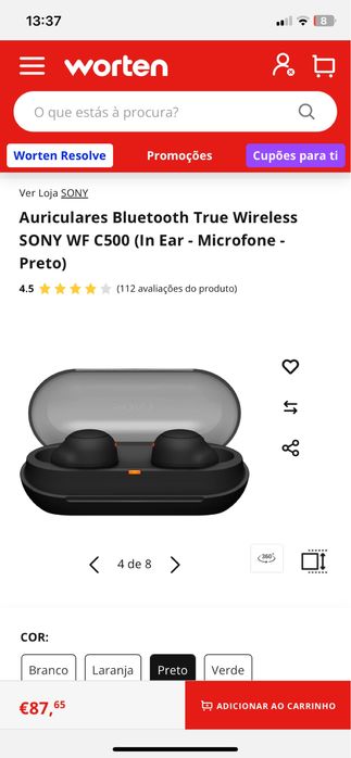 Fones bluetooth Sony WF-C500