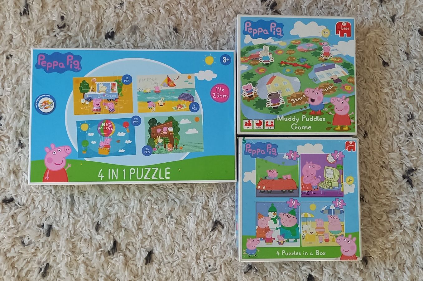 3x Zestaw Świnka Peppa puzzle gra