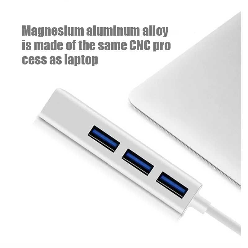 Hub Хаб для Macbook, Ноутбук USB 3.0 Ethernet RJ45 Хаб 22