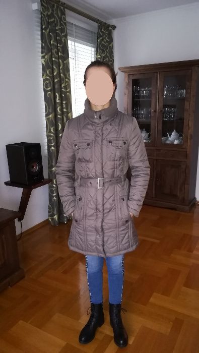 Płaszcz zimowy puchowy 36 S pasek