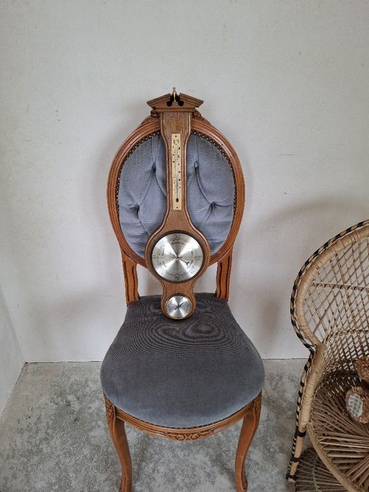 Stacja pogodowa w drewnianej oprawie termometr barometr