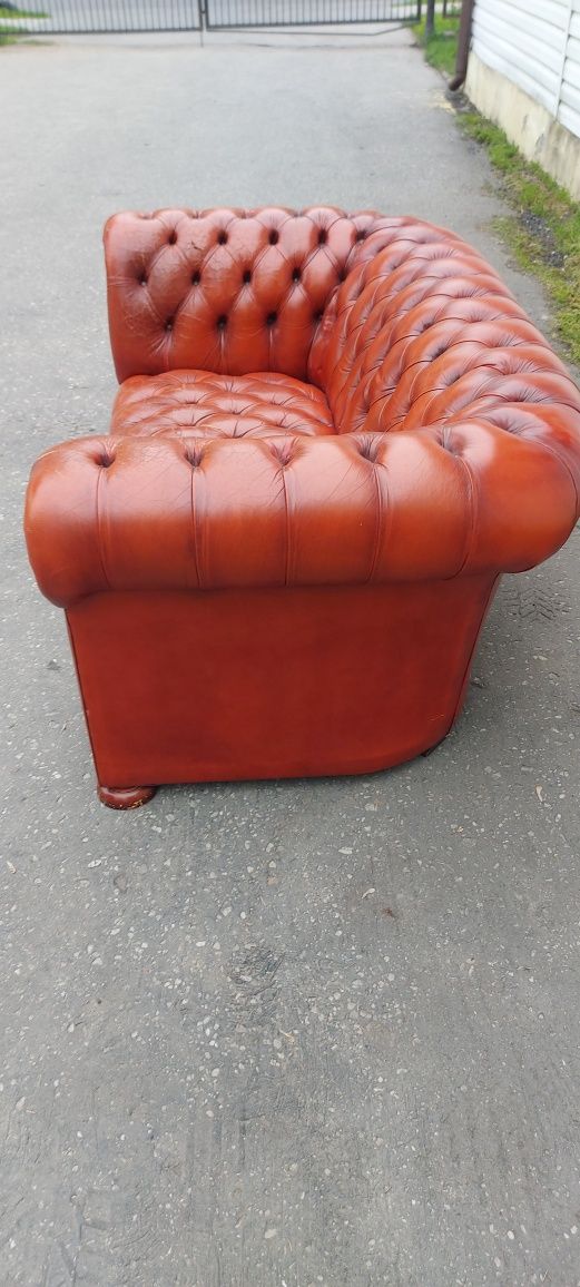 Chesterfield kanapa skóra naturalna