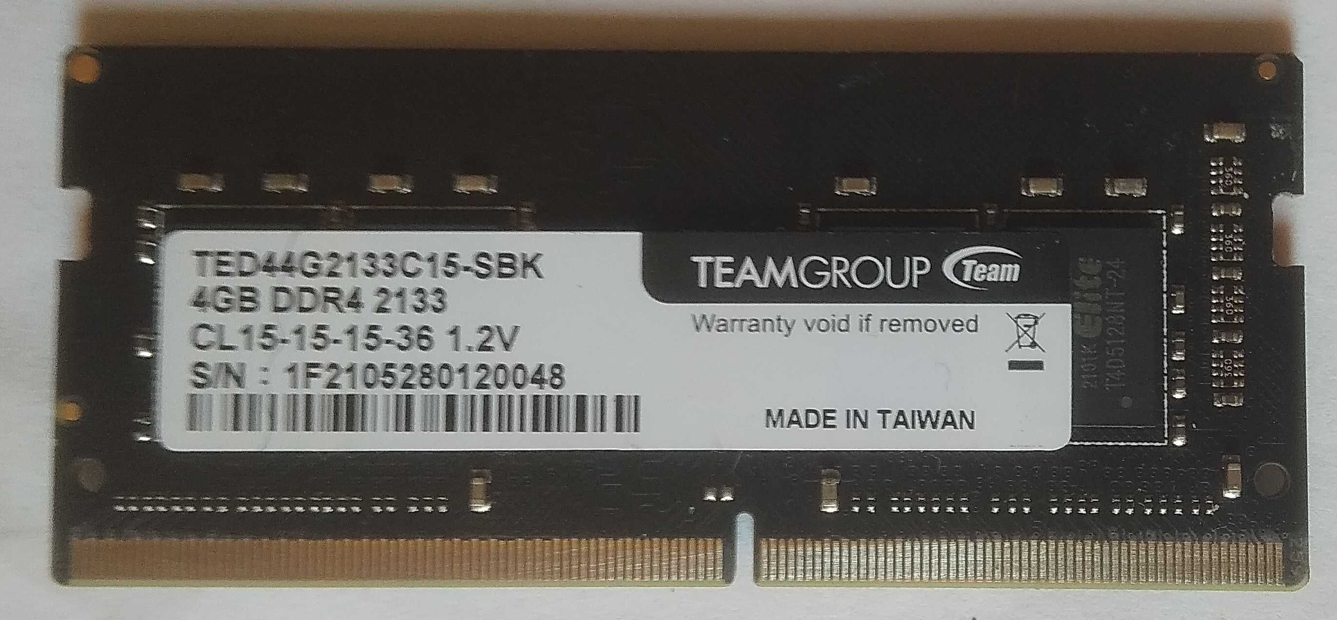 Память для ноутбуков TEAM GROUP 4 GB DDR4 2133 MHz (TED44G2133C1501)