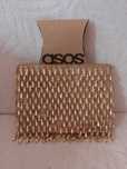 ASOS/Złota, bogato zdobiona torebka do ręki, kopertówka z Londynu