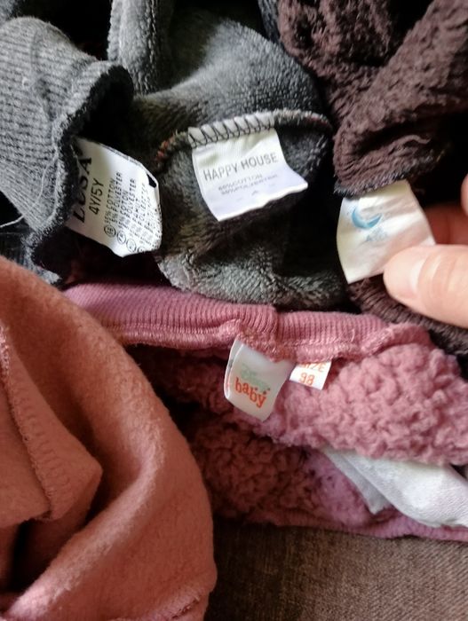 Spodnie zimowe zestaw dziewcz z futerkiem 4 szt 104 i 1 szt 98