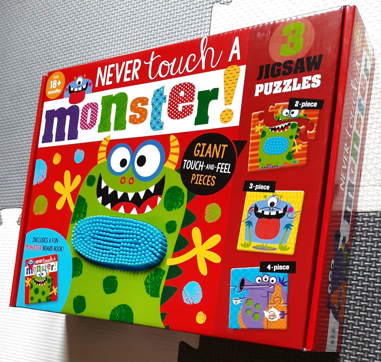 Never Touch a Monster! jigsaw puzzles board book set sensoryczne