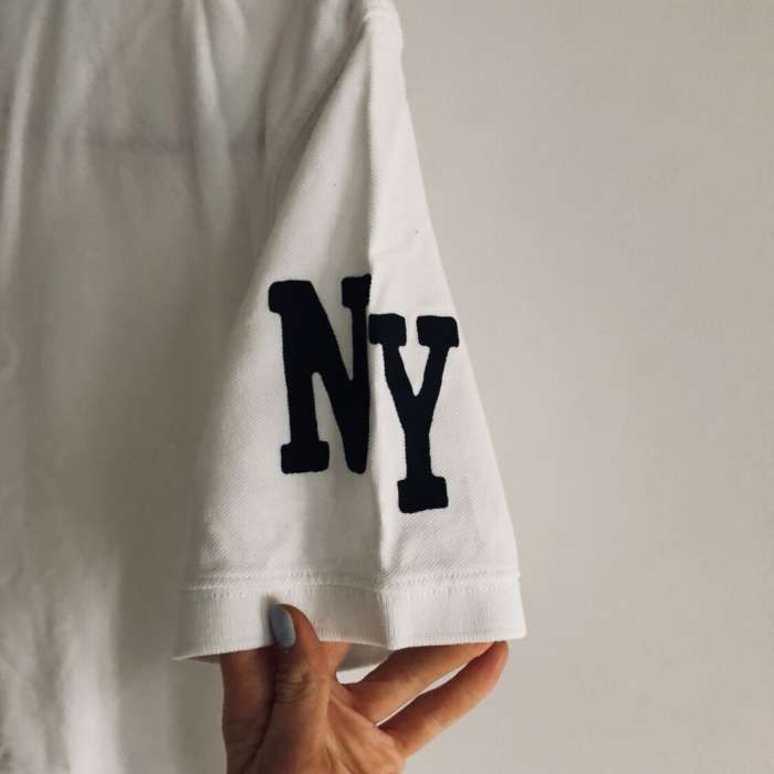 Koszulka polo tommy hilfiger denim M połówka biała męska tshirt