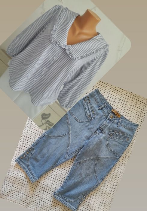 Сорочка, блузка у біло- синю смужку від бренду TU