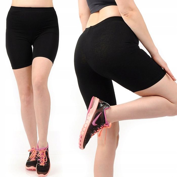 Kolarki Damskie Krótkie Legginsy 1/2 Spodenki Polskie Getry Czarne 3xl