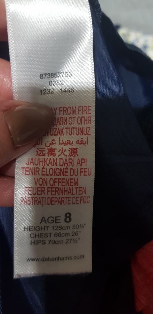 Jasper Conran zwiewna sukienka z kokardą i na podszewce r.8lat/r.128