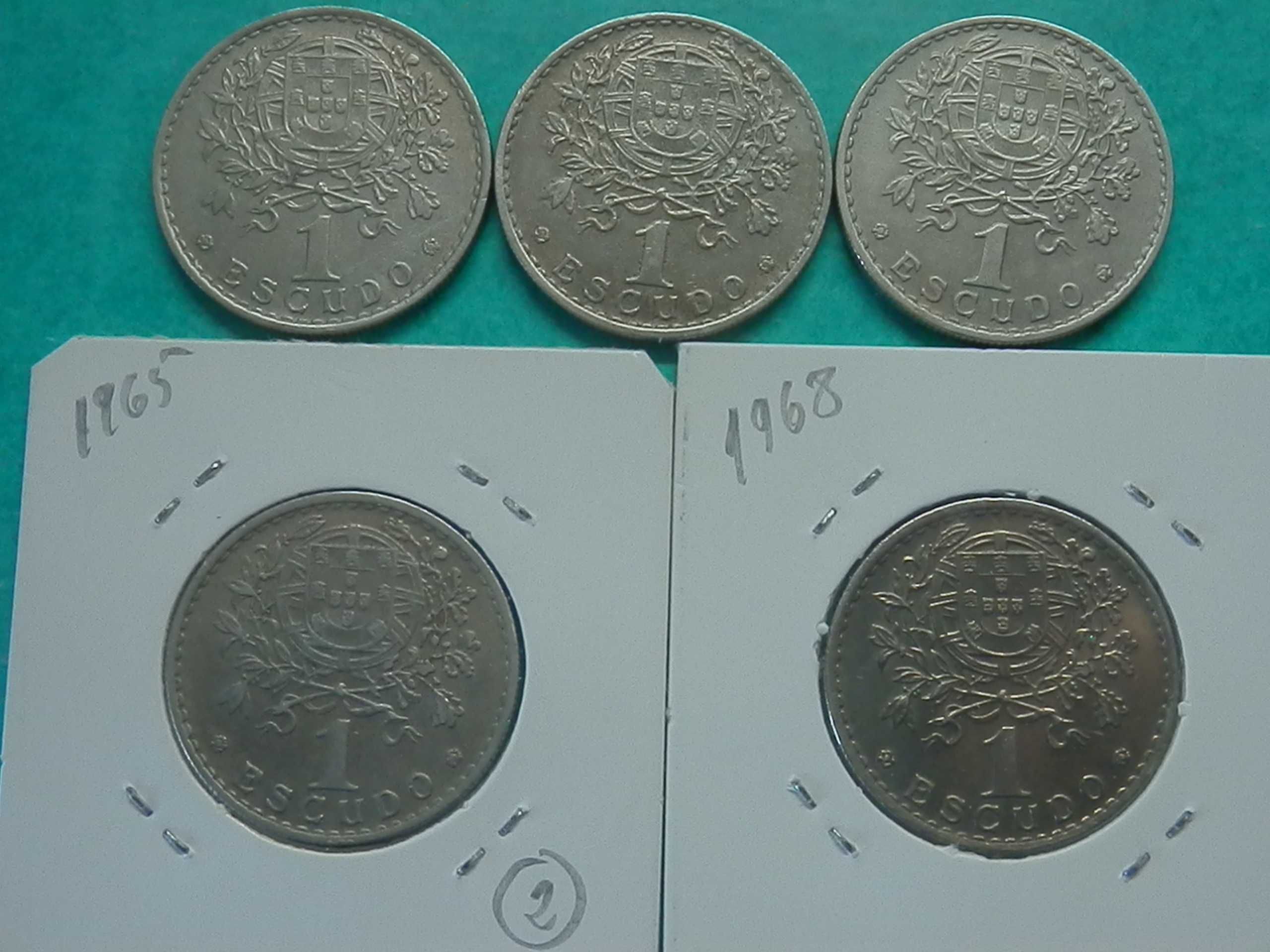 875 - Repúb: 1 escudo 1962, 1964, 1965, 1966, 1968 alpaca, por 5,00