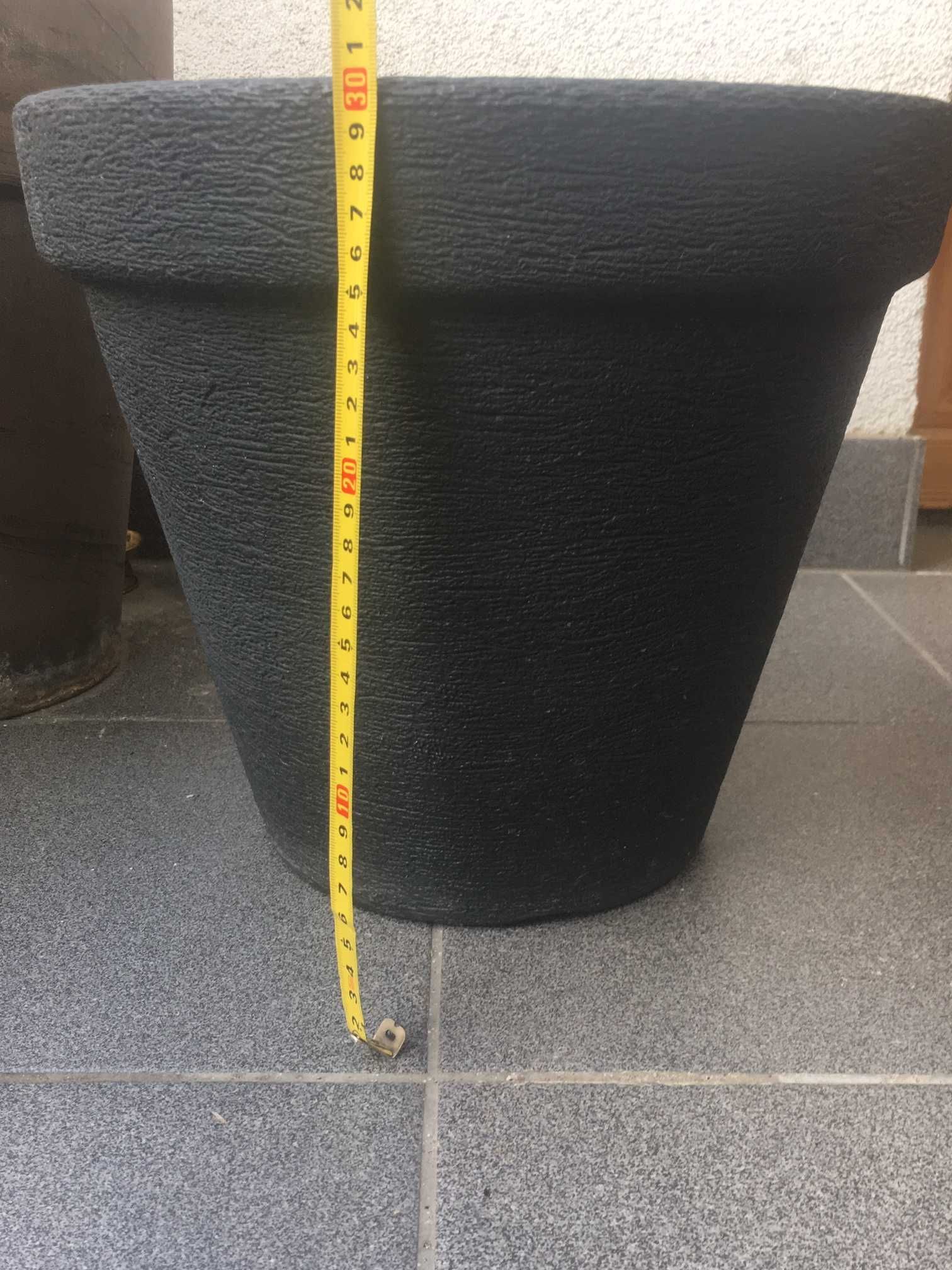 Plastikowa szara osłonka na doniczkę - wielka h 30 cm