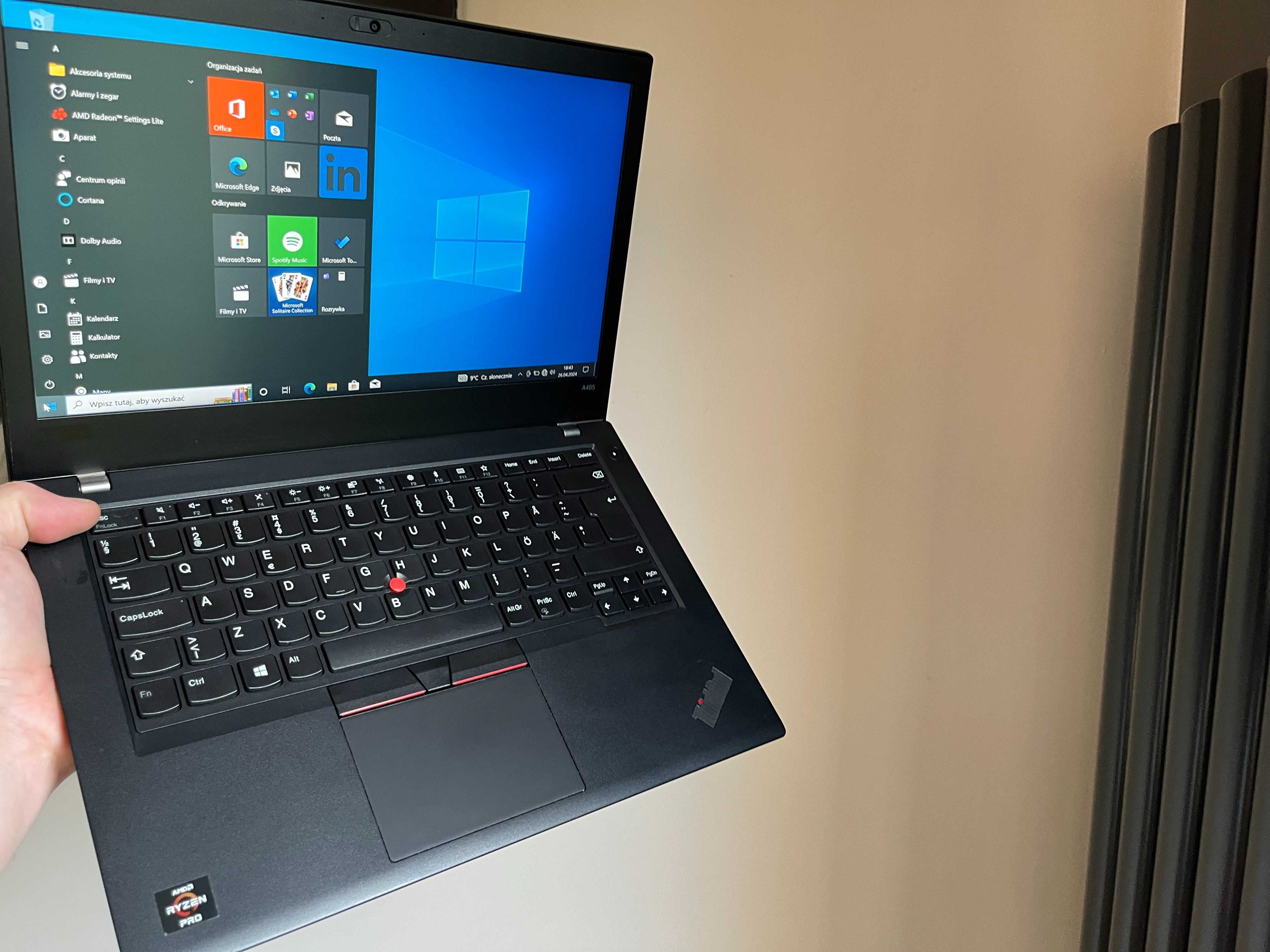 Laptop LENOVO THINKPAD A485 RYZEN 5 PRO 2500U 16/256 SSD FHD W10P FV23