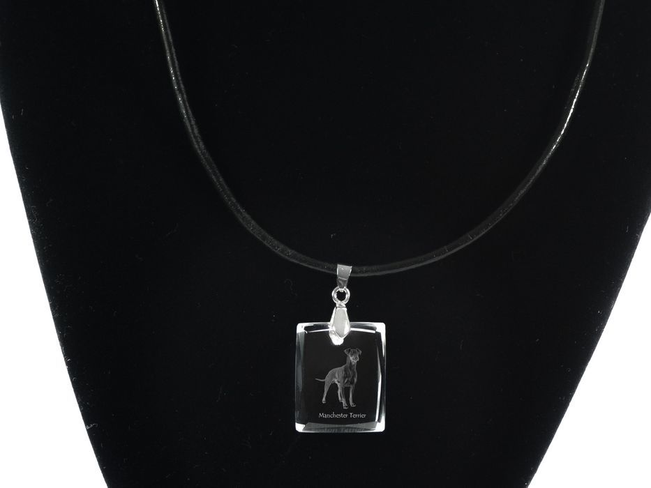 Manchester Terrier wisiorek kryształowy z psem Art-Dog