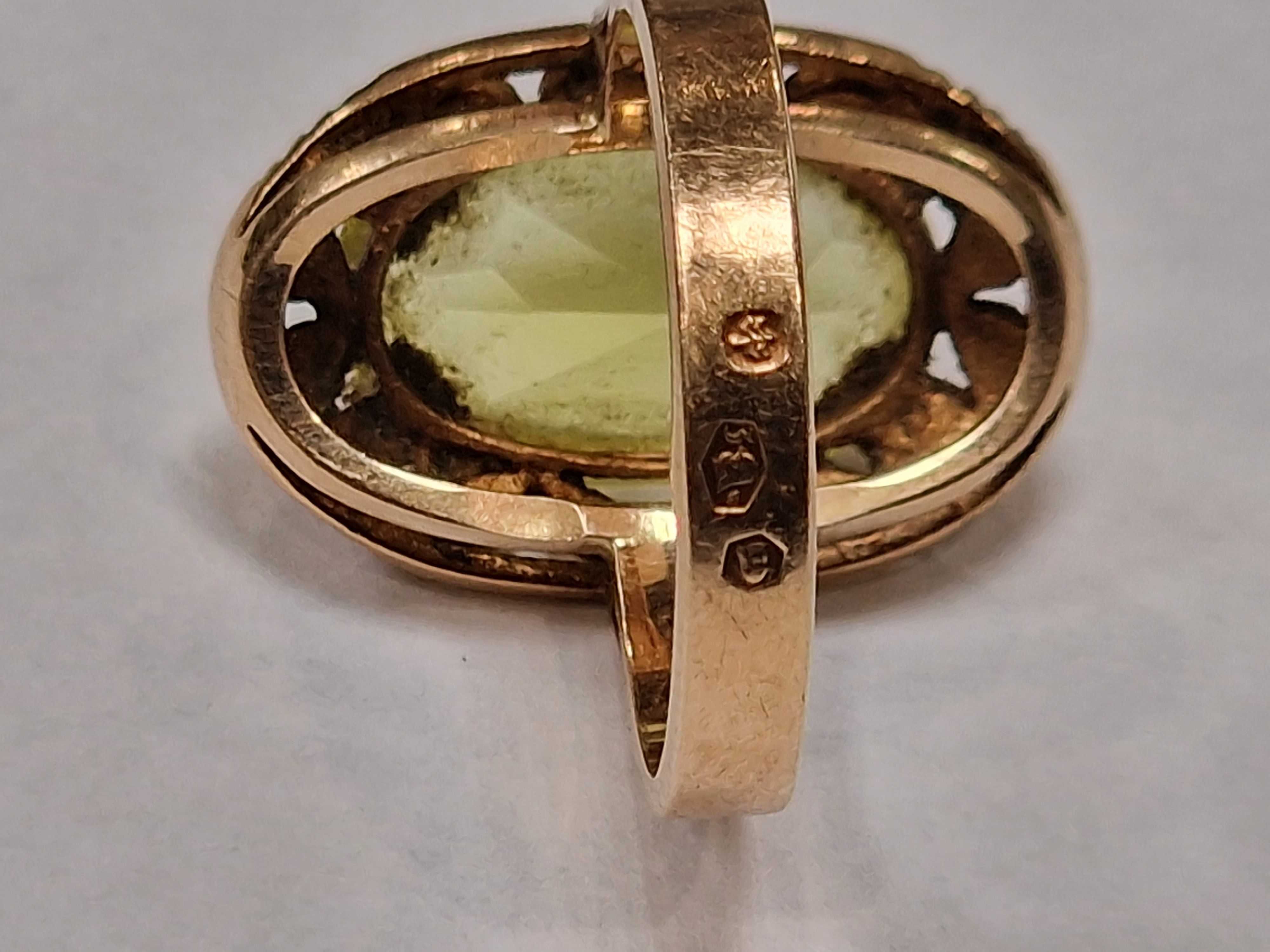 WARMET! Złoty pierścionek/ 585/ 6.56 gram/ R14/ Oliwin/ Warszawa 63-86