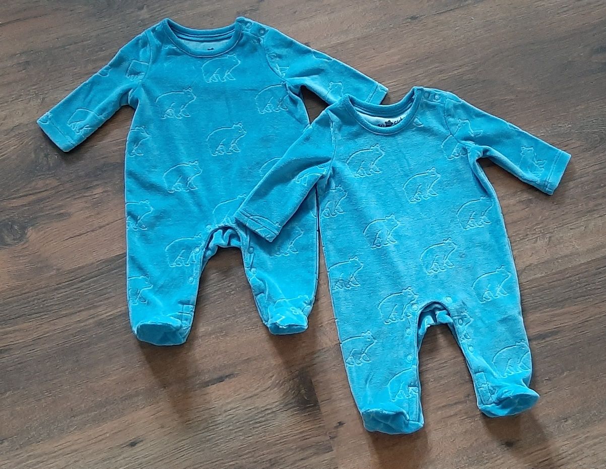 Pajace niemowlęce 2-pak, new born, rozm. 56cm, bliźnięta, kombinezon,