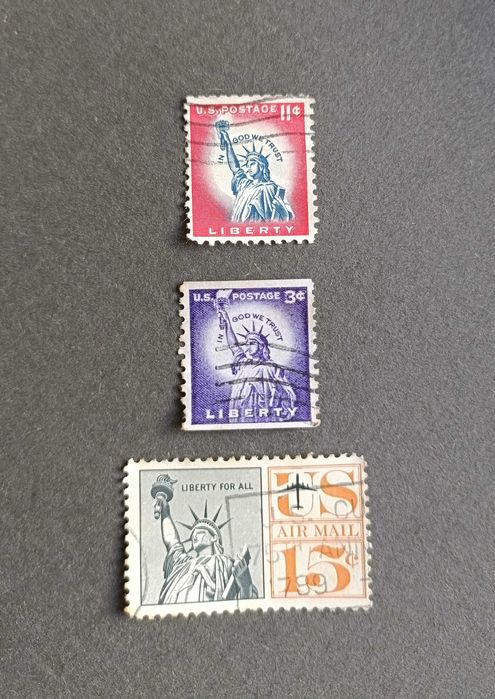 Old Liberty, Oryginalne znaczki pocztowe USA