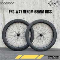 Koła szosowe carbon PRO-WAY VENOM 68mm 1585g! (karbonowe gravel rower)