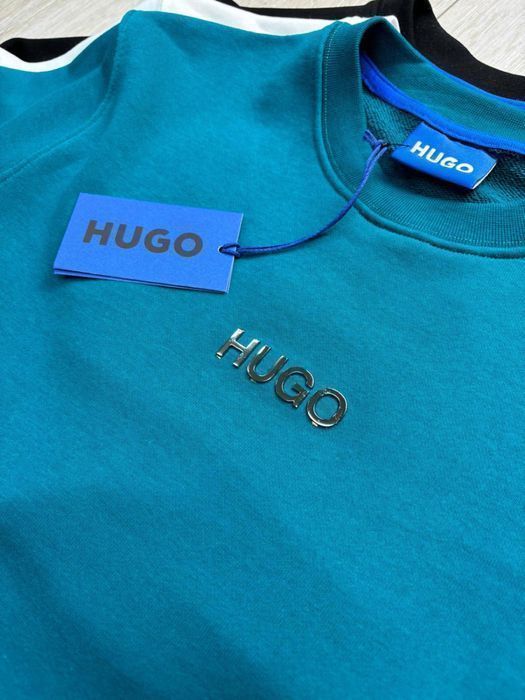 HUGO BOSS зеленый мужской свитшот брендовый оригинал кофта реглан