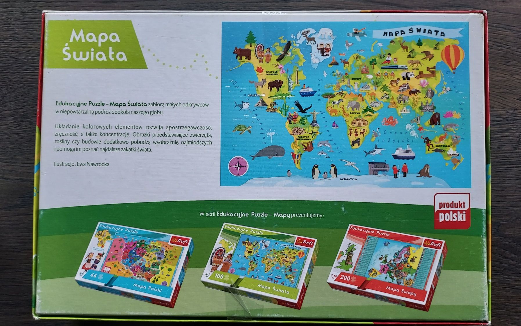 Puzzle Edukacyjne Mapa Świata Trefl  100 elementów