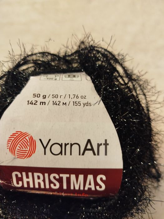 Włóczka z połyskiem 1 motek.Christmas Yarn Art.