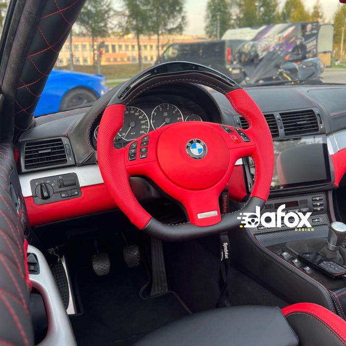 Kierownica do BMW E46 E39 E53 M3 M5 płaski dół LED wyświetlacz screen