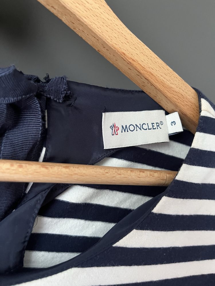 Moncler sukienka tunika w paski biało granatowa 100% bawełna S