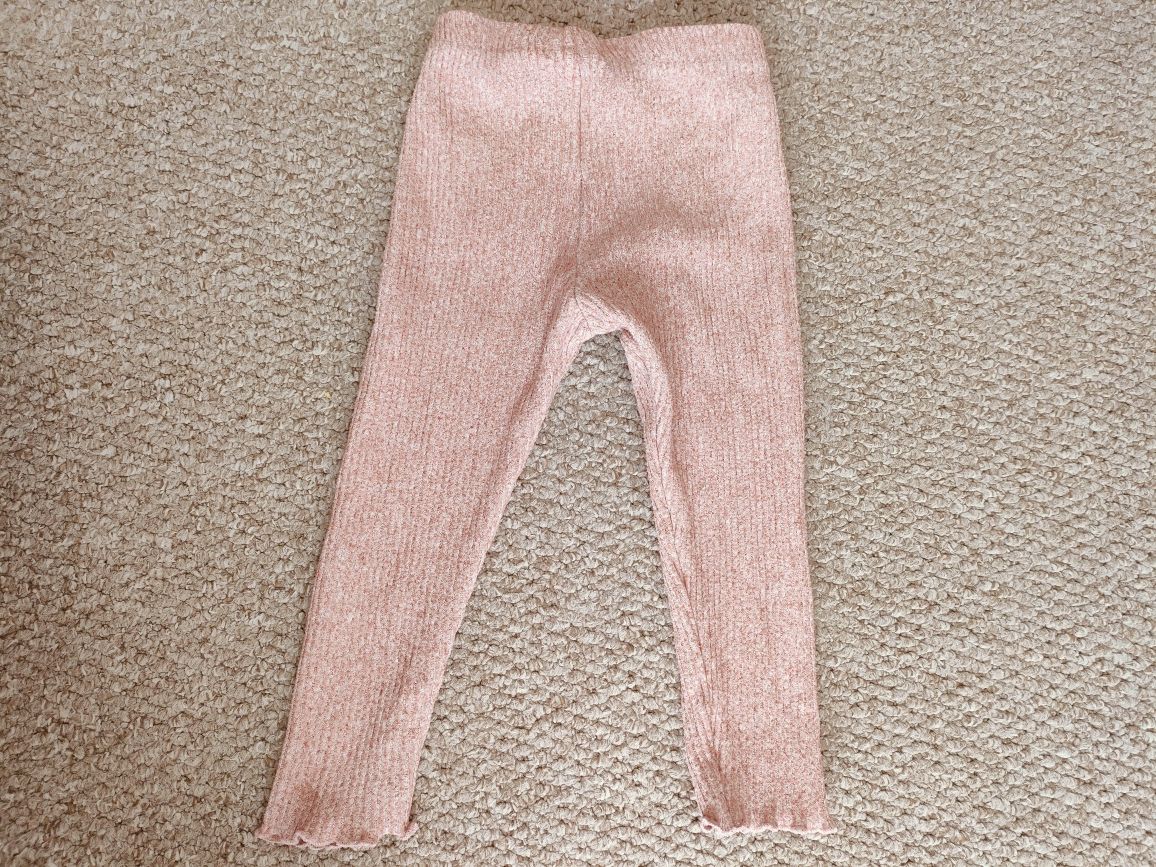 Spodnie legginsy elastyczne prążkowane Zara 92