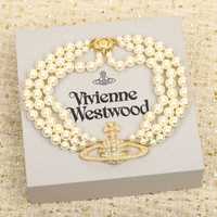 Vivienne Westwood Three row pearl bas relief choker