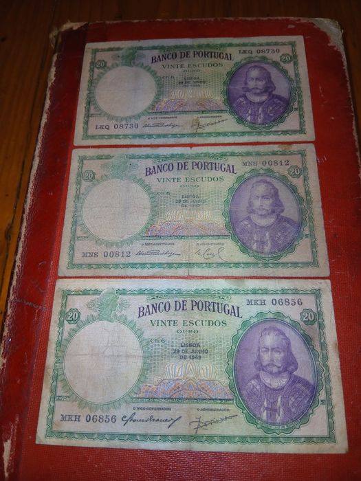 Notas de Vinte Escudos Ano 1949
