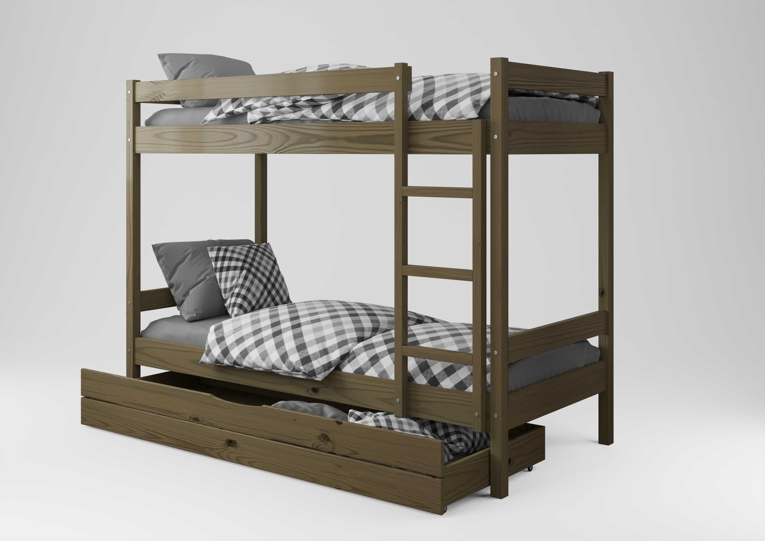 Ліжко двухярусне для спальні із дерева (масив сосни)