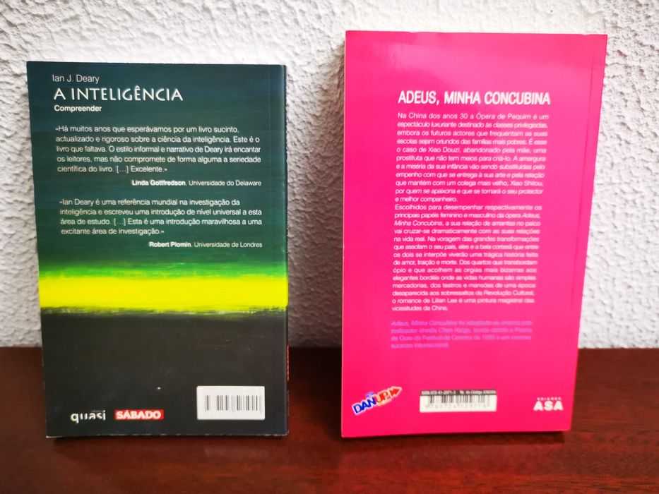 2 Livros Traduzidos - A Inteligência / Adeus, Minha Concubina