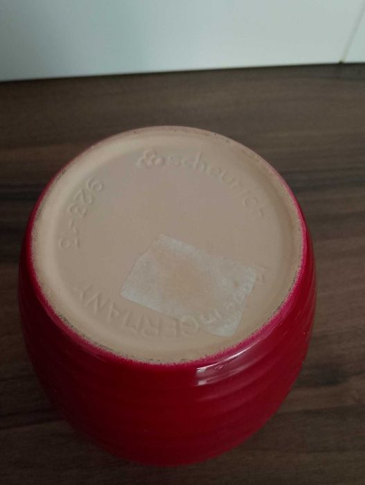 Scheurich burgundowa ceramiczna doniczka osłonka